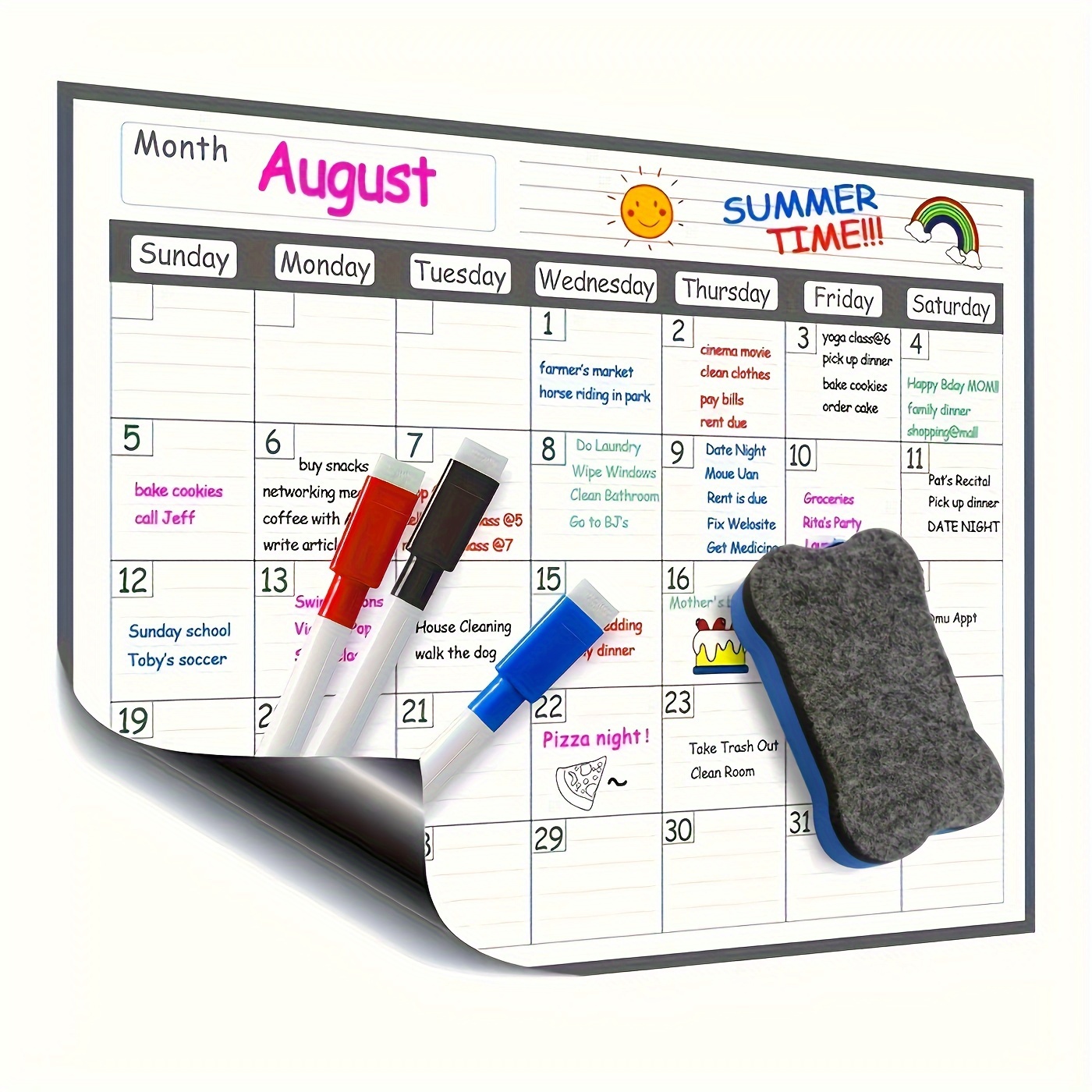 Commercial Kitchen Layout - Magnetic refrigerator calendar planner is erasable