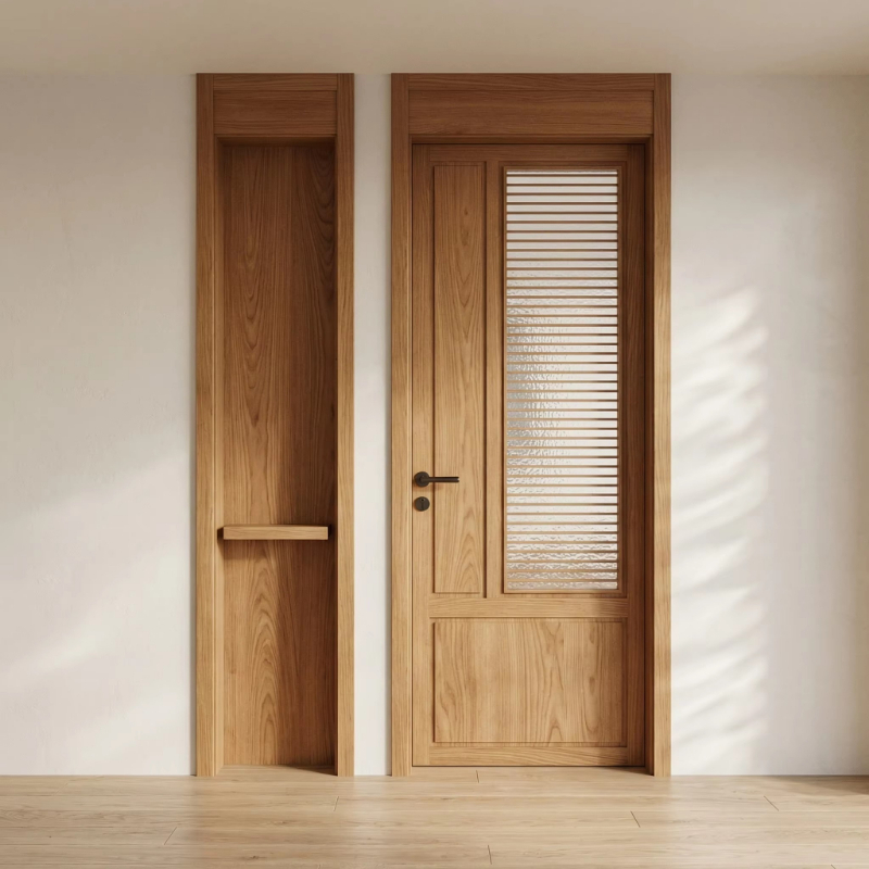 Commercial Kitchen Interior Design - Luxury solid wood glass sliding interior