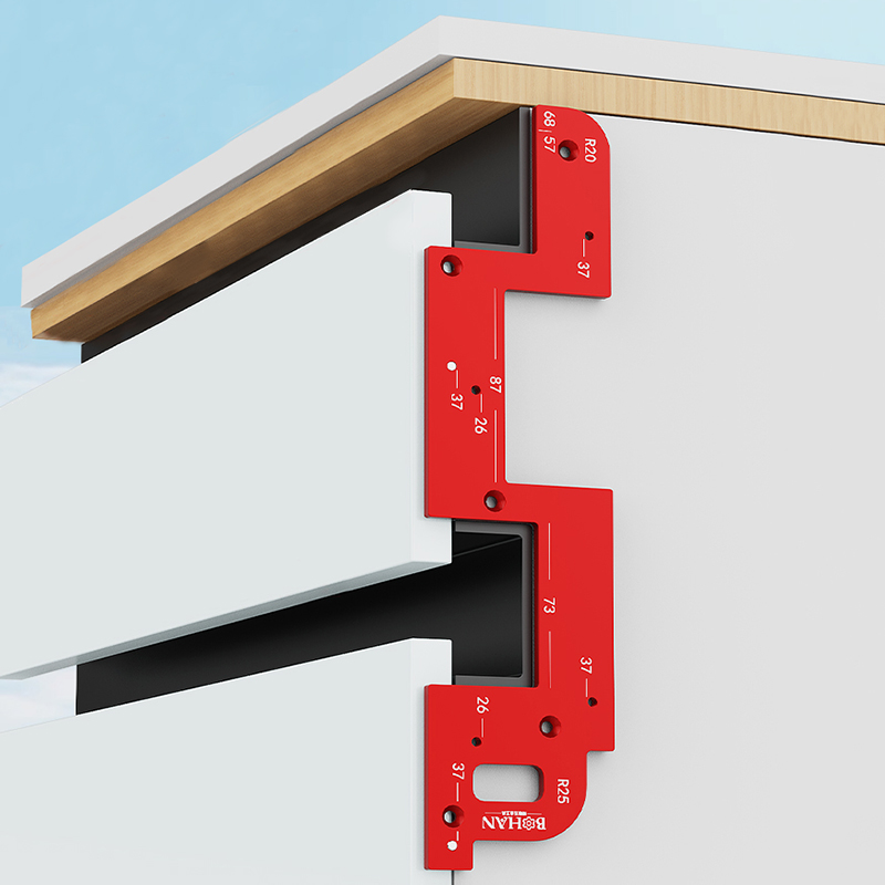 Commercial Kitchen Layout - Invisible Embedded Handle Slotting Template, For