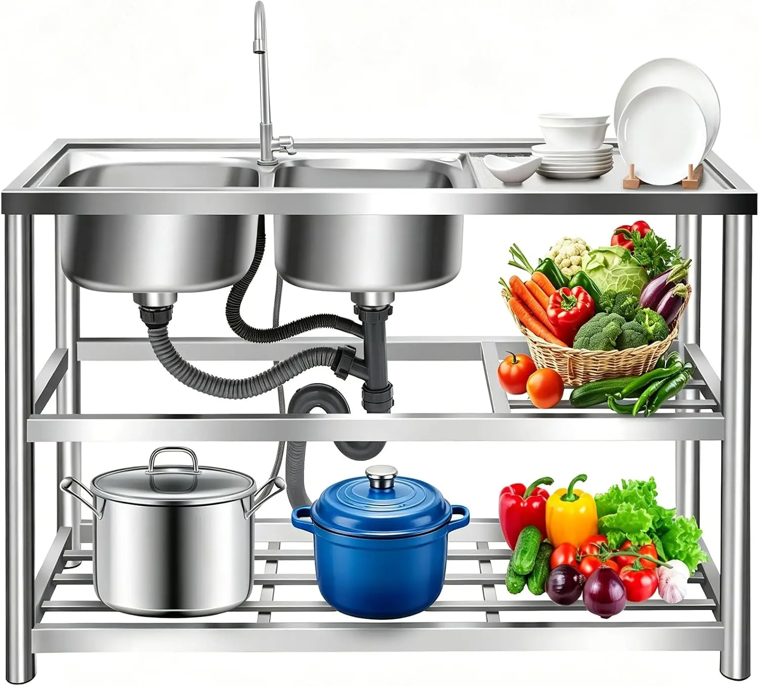 Kitchen Freestanding Prep Sink - Commercial Kitchen Worktops review and price