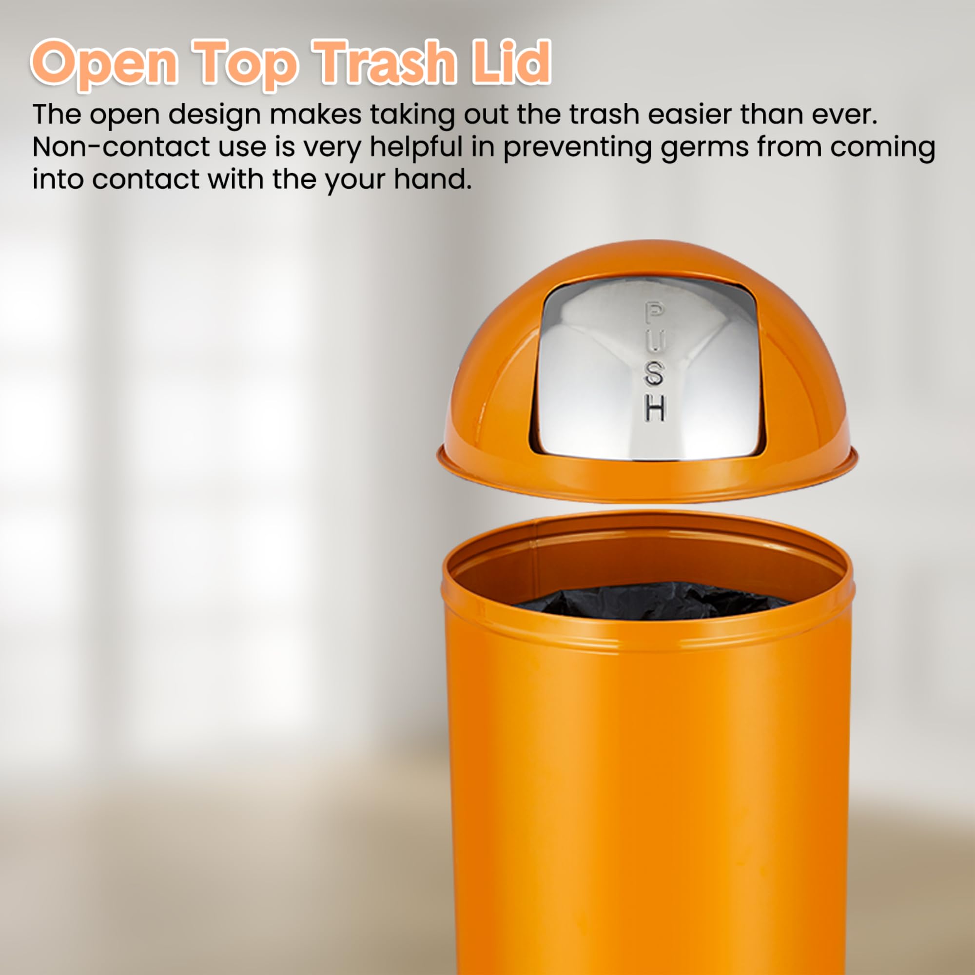 65 Liter Push Lid Trash Can, 1 - Commercial Kitchen Garbage Can review and price