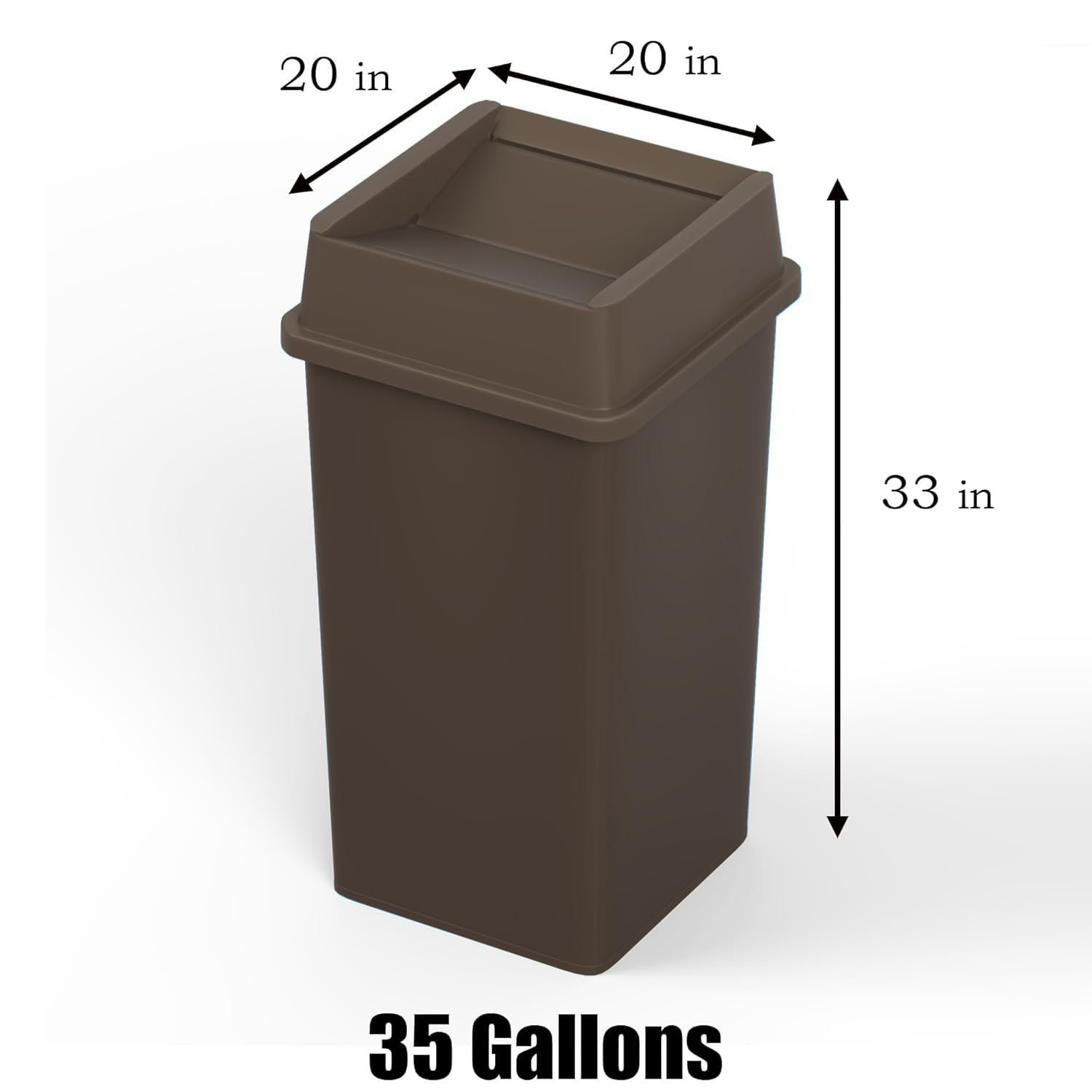 35 Gallon Brown Square Commerc - Commercial Kitchen Garbage Can review and price